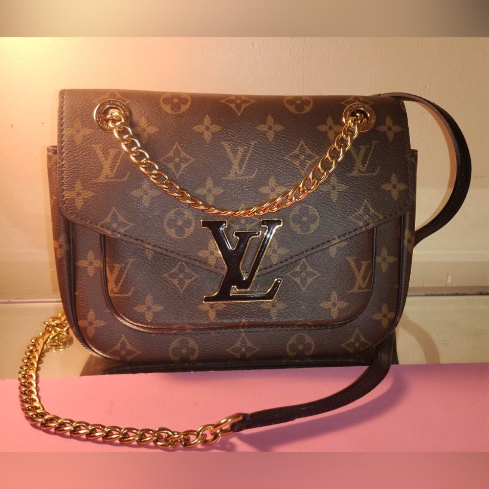 Louis Vuitton Brown and Gold Monogram Shoulder Bag